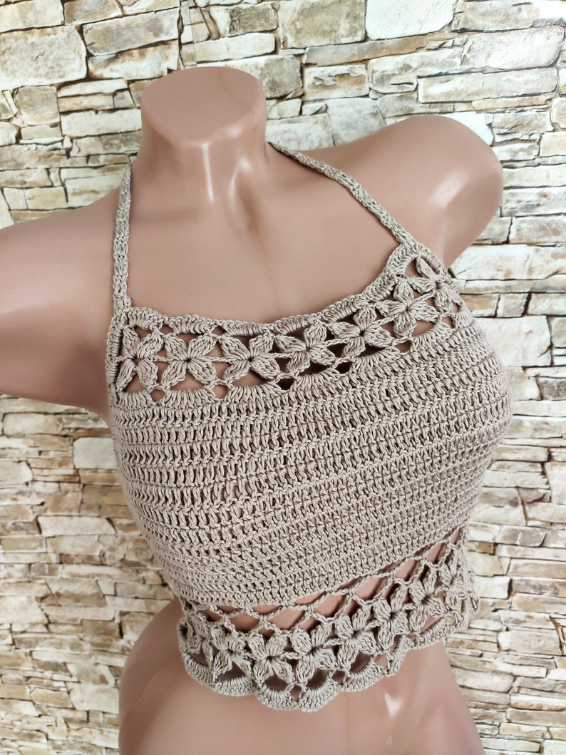 Crochet Top Bohemian Clothing for Women's Summer Open Back - Etsy