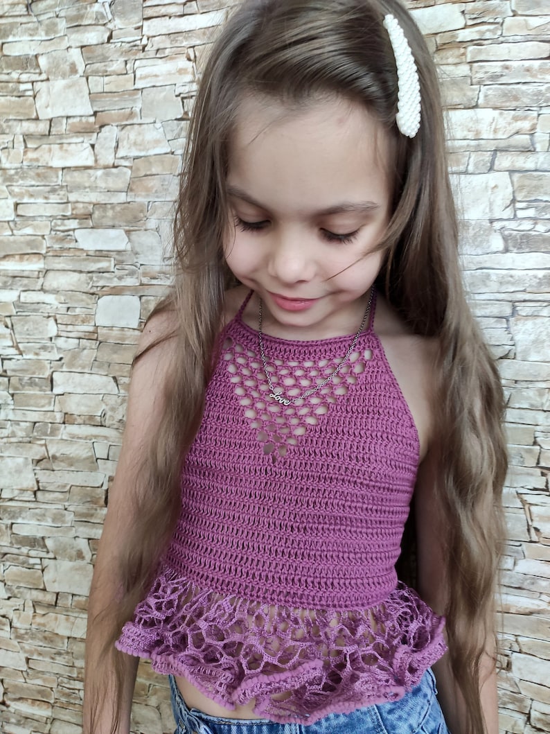 Adelie Girl Ribbon Top, White Crochet main image 0