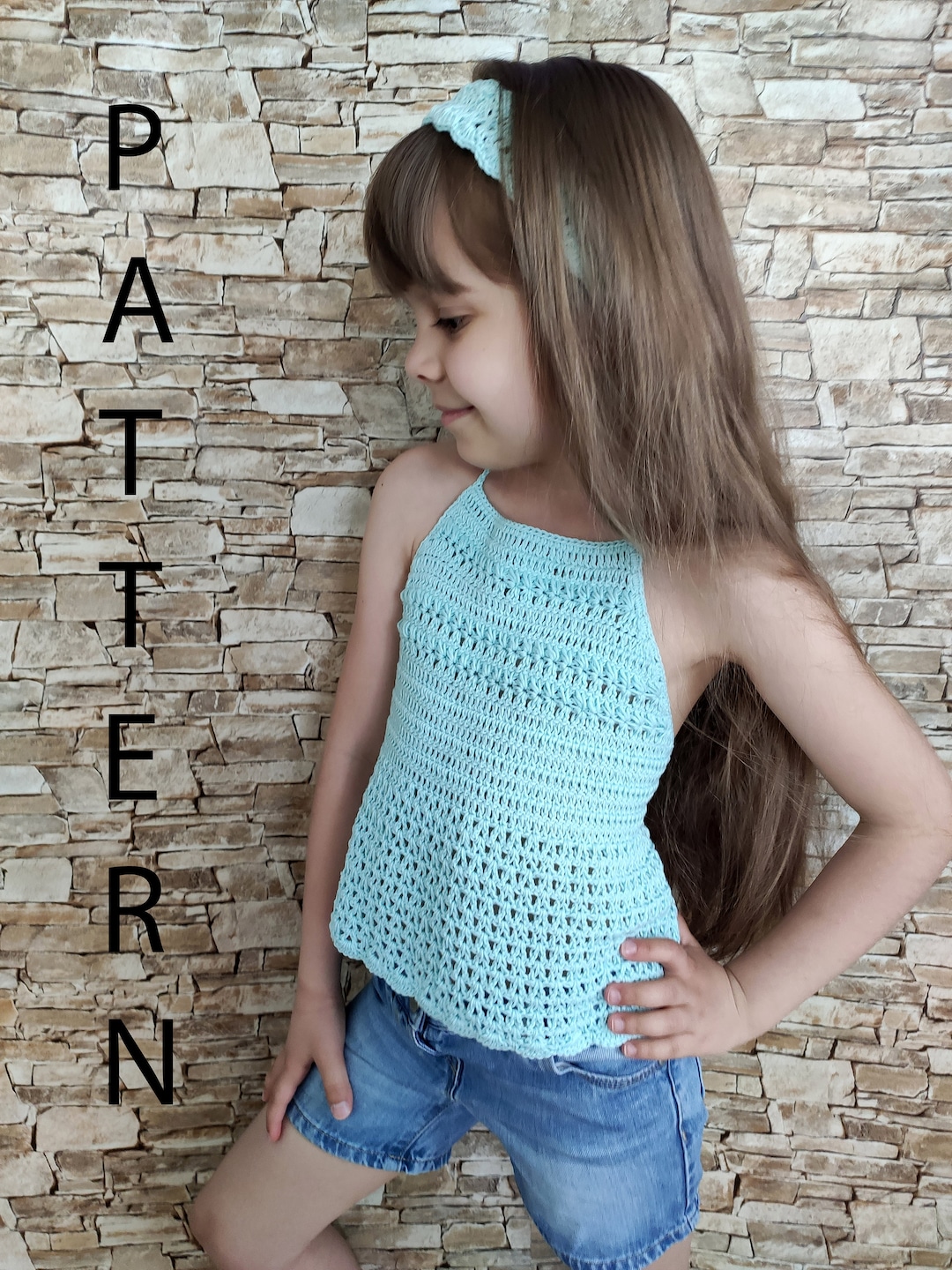Crochet Top for Kids Pattern Download Now PDF Crochet Halter - Etsy