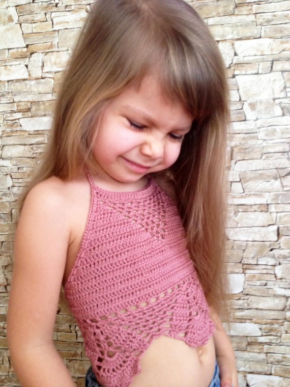 Toddler Top Crochet Open Back Top Clothing For Kids Rose Etsy