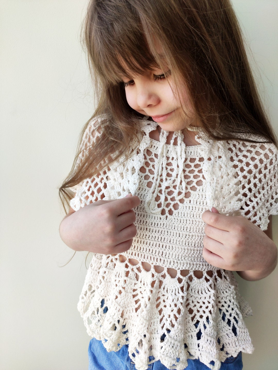 Crochet Set for Little Girls: Bolero and Ruffled Top - Etsy