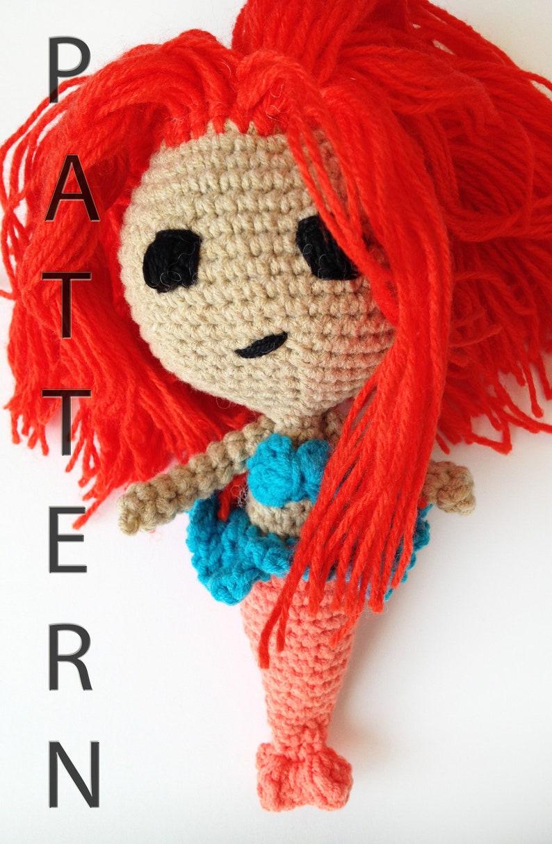 Crochet amigurumi Pattern mermaid doll diy crochet toy Pattern Crocheted animal Sirena tutorial INSTANT DOWNLOAD Crochet mermaid pattern PDF