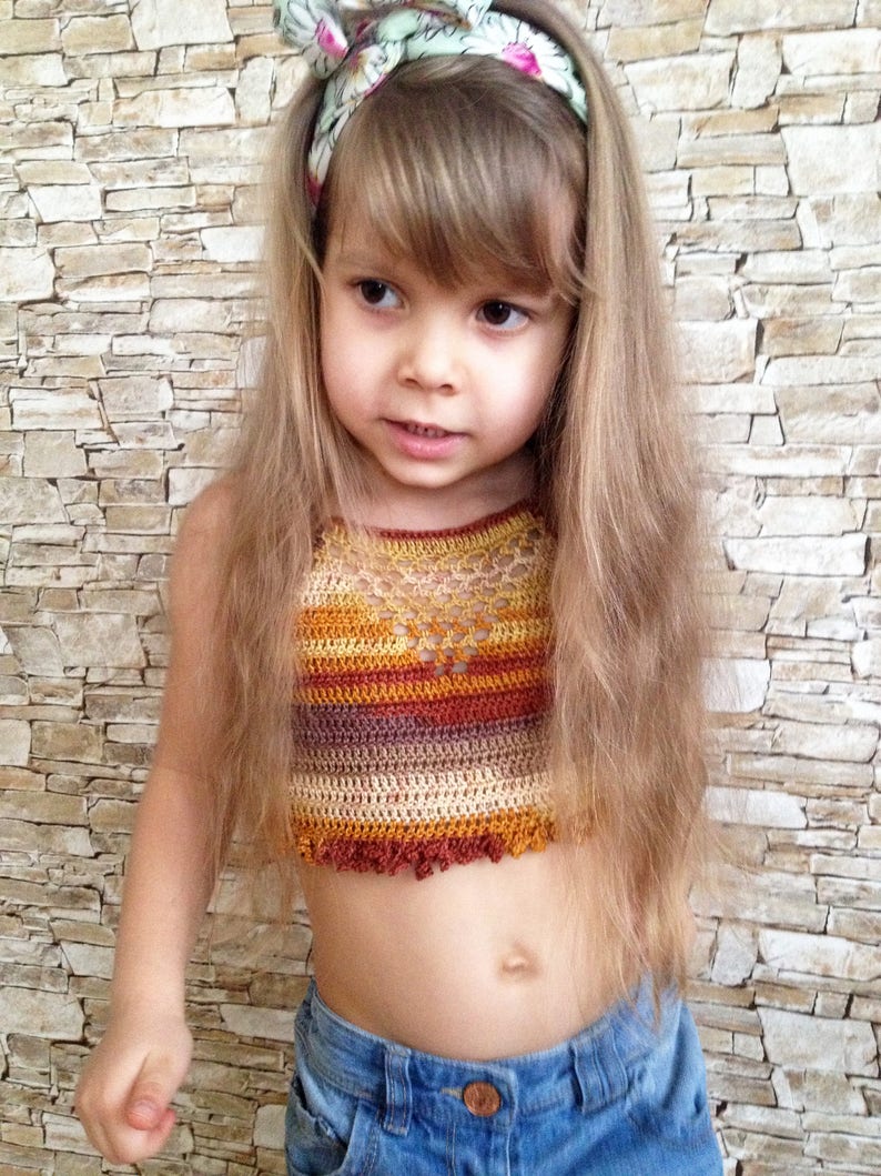 Crochet halter top Crocheted toddler baby top Open back top Etsy
