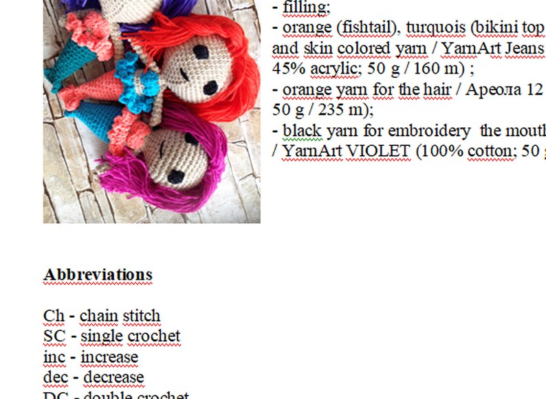 Crochet amigurumi Pattern mermaid doll diy crochet toy Pattern Crocheted animal Sirena tutorial INSTANT DOWNLOAD Crochet mermaid pattern PDF