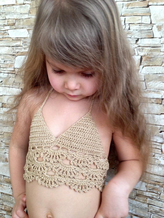 beige crochet top