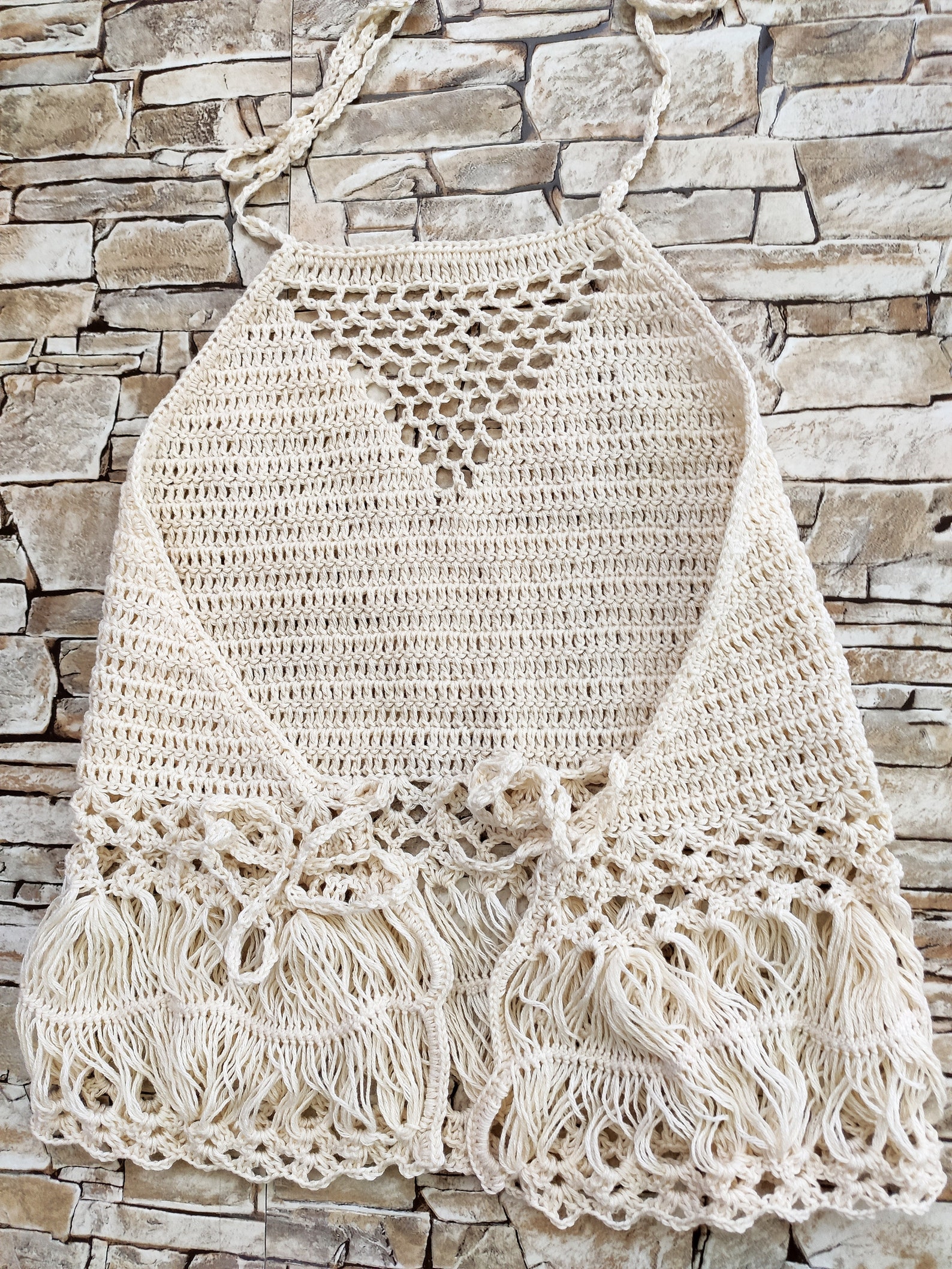 Crochet Halter Top in Ivory Photoshoot Outfit for Kids Crochet - Etsy