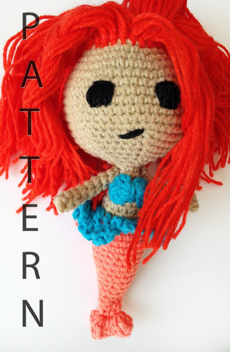 Crochet amigurumi Pattern mermaid doll diy crochet toy Pattern Crocheted animal Sirena tutorial INSTANT DOWNLOAD Crochet mermaid pattern PDF