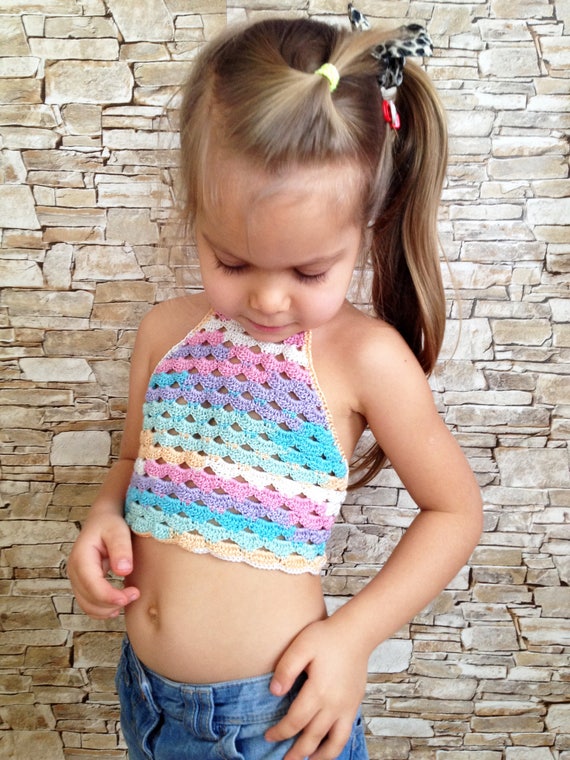 drikke tidsskrift Middelhavet Rainbow Crochet Toddler Top Crocheted Baby Lace Crop Top - Etsy