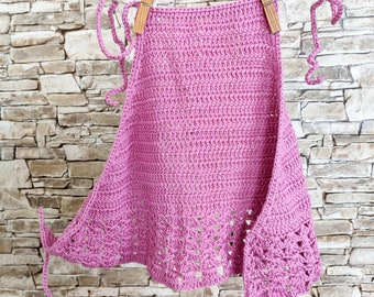 Haut dos nu au crochet en rose pour petites filles Vêtements d’été pour enfants Crochet tout-petit / haut pour bébé Boho vêtements de séance photo