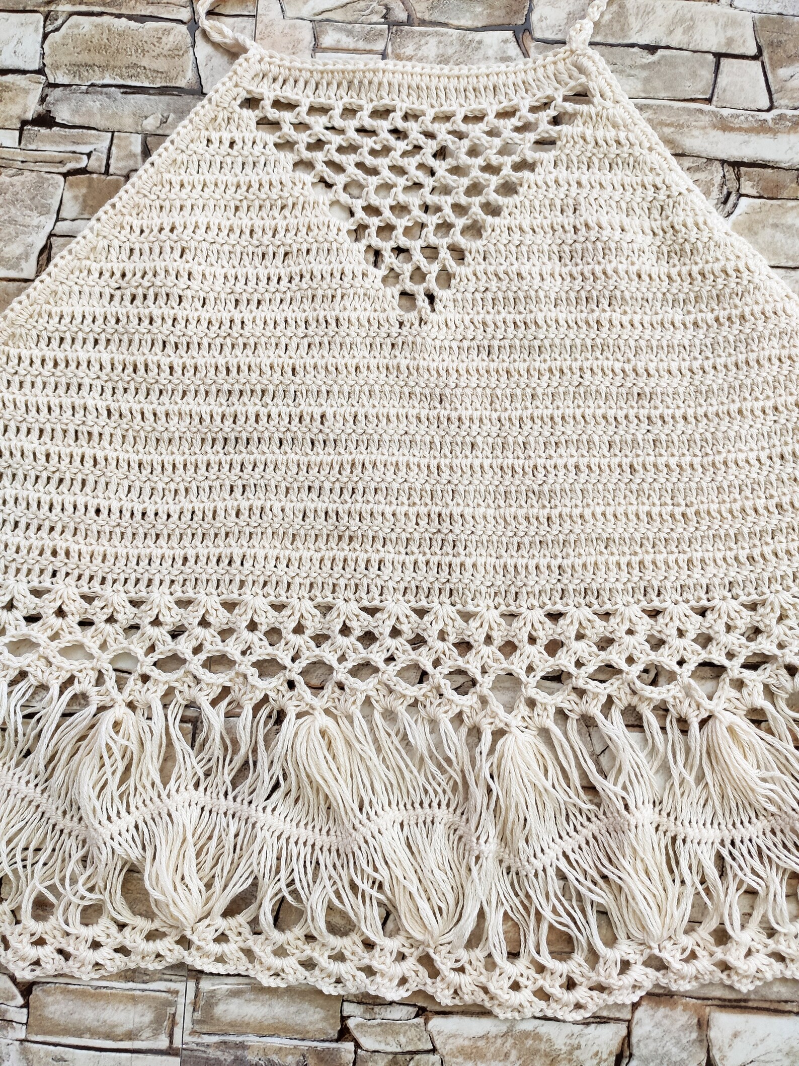 Crochet Halter Top in Ivory Photoshoot Outfit for Kids Crochet - Etsy