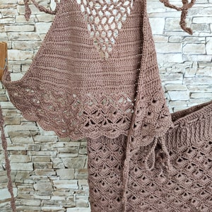 Crochet Set: Skirt and Halter Top for Girls and Women Stylish - Etsy