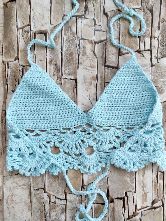 pale sky crochet top