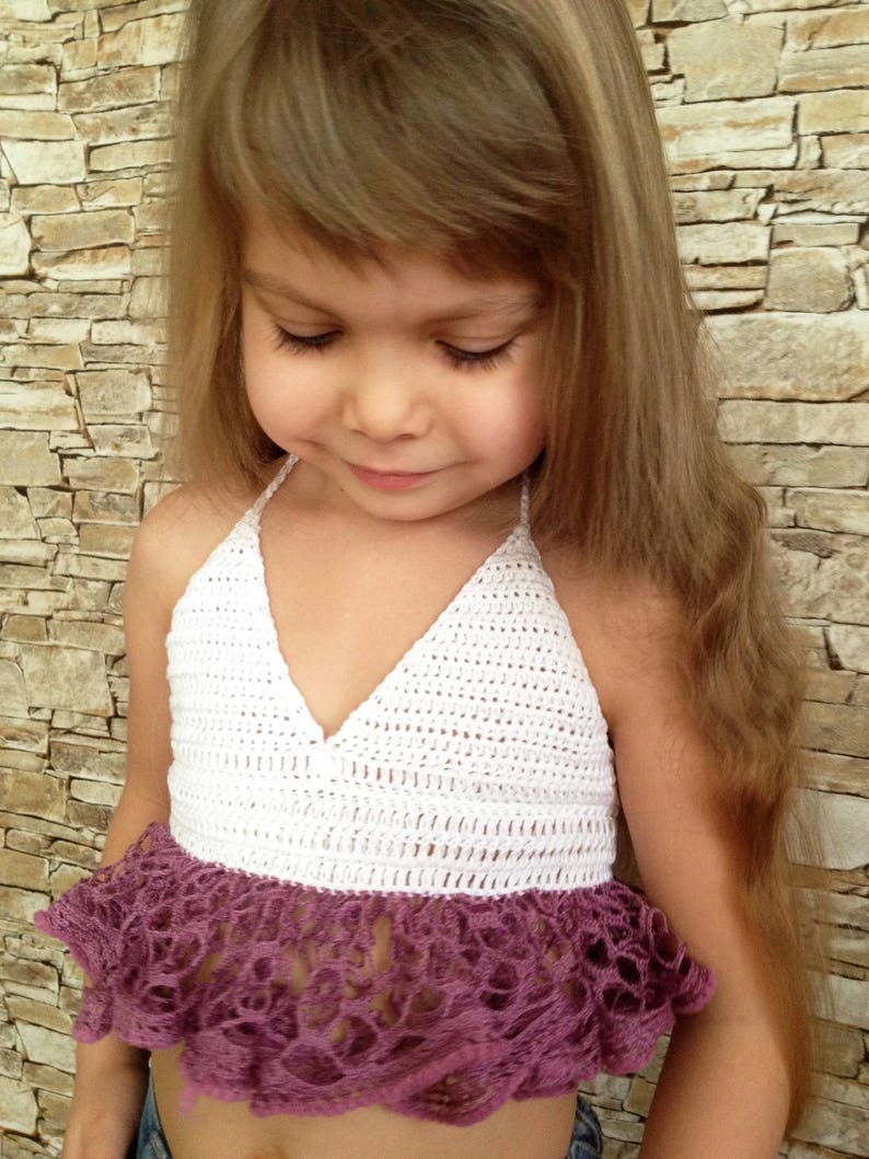 Toddler Baby Top Crochet Ruffles Open Back Top Bohemian White Etsy