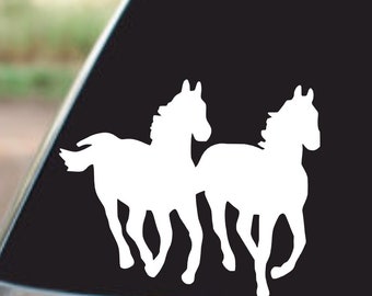 Vinylsticker rennende paarden: auto, vrachtwagen, laptopsticker