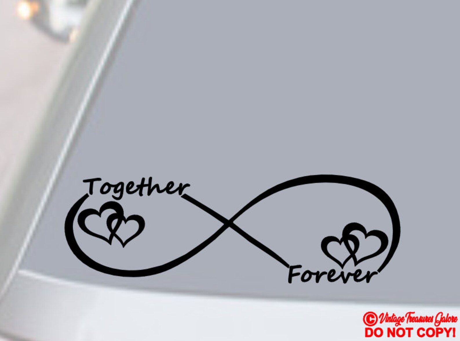 TOGETHER FOREVER INFINITY Symbol Vinyl Decal Sticker Car Truck Rear ...