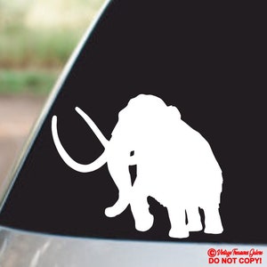WOOLLY MAMMOTH - Vinyl Decal Sticker Car Truck Van Suv Boat Laptop Window Wall Bumper Funny Rear Window Extinct Elephant Animal Creature Jdm