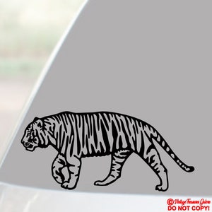 TIGER - ビニール デカール ステッカー 車 トラック ボート ノートパソコン リア バックウィンドウ 壁 バンパー 面白い 大きな猫 動物 キング ベンガル シベリア アジア かわいい 愛 JDM