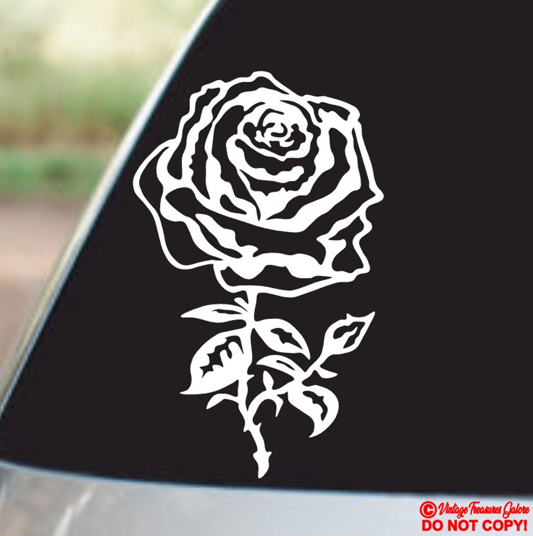 Car Back Roses ROSE Vinyl Decal Sticker Car Truck Rear Back Window Wall Bumper Laptop ...