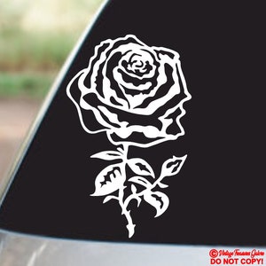 ROSE Vinyl Decal Sticker Auto Vrachtwagen Achter Achterruit Muur Bumper Laptop Macbook Bloem Schattig Originele Unieke Mooie Bloemsierkunst Jdm Kool
