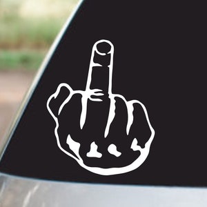 Middle Finger Vinyl Decal - Funny Car Bumper Sticker