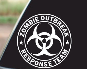 Vinyldekal med zombieutbrottsteam – bil, bärbar dator, vägg
