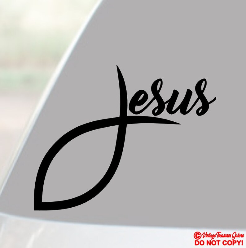 Jesus Fish Vinyl Decal – Car, Truck, Laptop Sticker (4x5