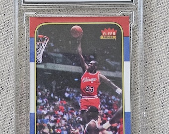 MICHAEL JORDAN 1986-87 Fleer #57 Rookie Rc Basketball Card Graded Mint-10 **PLEASE Read Listing's Full Description Before Ordering**