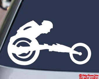 RULLSTOLSRACING Vinyldekalklistermärke Bil Lastbil Bakruta Vägg Stötfångare Handikapp Sport Paracykling Handcykel Paralympics Atlet Racer Jdm