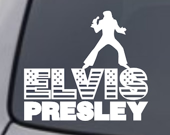 ELVIS PRESLEY Vinyl Decal Sticker Window, Wall, Car, Truck, Bumper - The King of Rock & Roll Hall or Fame Singer Actor American Music Legend