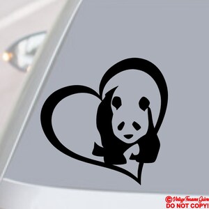 Pandabär Herz Vinyl Aufkleber - Auto, LKW, Fenster Aufkleber