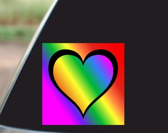 Rainbow Pride-hartsticker – waterdichte vinylsticker