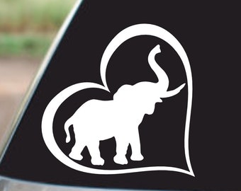 Elefanthjärta vinyldekal – bil, laptop, fönsterdekal