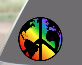 Sticker Rainbow World Peace – vinylsticker Gay Pride