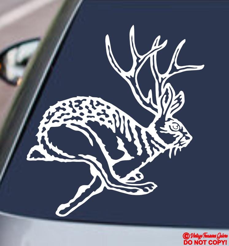 Jackal Sticker JACKALOPE Vinyl Decal Sticker Car Truck Boat Laptop Window Wall Bumper ...