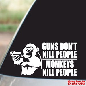 Funny Monkey Vinyl Decal Sticker for Car, Truck, Laptop