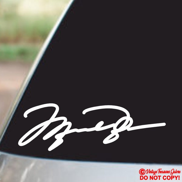 MICHAEL JORDAN Signature - Vinyl Decal Sticker Car Truck Suv Boat Laptop Window Wall Bumper Rear Back Window Autograph Air The Last Dance