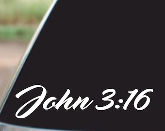 JOHANNES 3:16 - Vinyldekal Bil Lastbil Skåpbil SUV Båt Laptop Fönster Vägg Stötfångare Gud Kristus Religiös Kristen Bakruta Jesus Kristus JDM