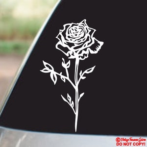 ROSE Vinyl Decal Sticker Auto Vrachtwagen Achter Achterruit Muur Bumper Laptop Macbook Bloem Schattig Originele Unieke Mooie Bloemsierkunst Jdm Kool