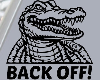 ALLIGATOR BAKA IGÅNG! Vinyldekalklistermärke Bil Lastbil Bakruta Båtfönster Stötfångare Rolig Stig Av Min Röv Florida Alcatraz Everglades Gator Jdm