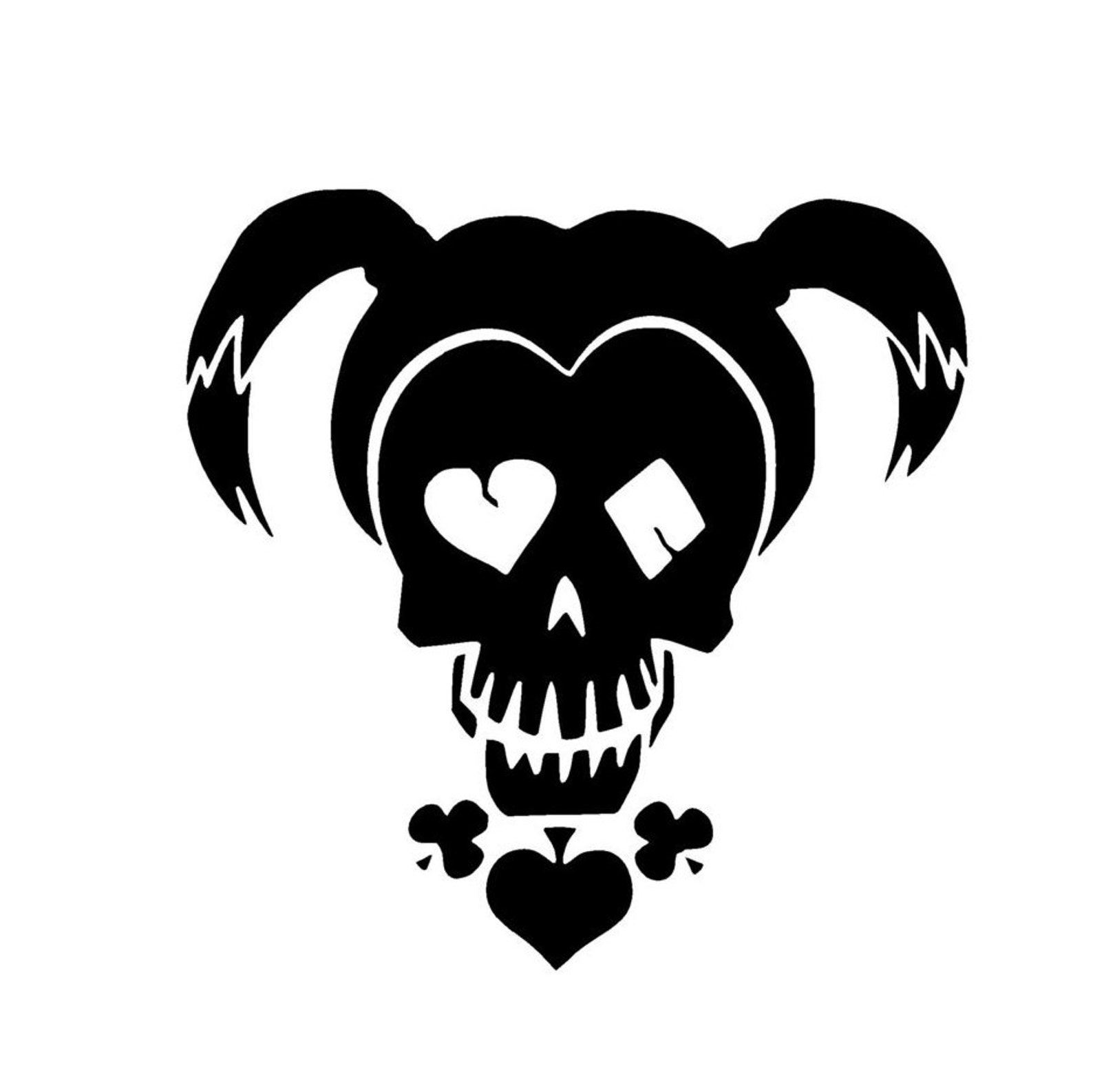 Suicide Squad Harley Quinn Skull Vinyl Decal Sticker Car image 0.