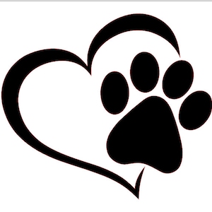 Paw Heart Vinyl Decal Sticker Car Truck Window Wall Bumper Laptop Macbook Animal Adopt Dog Cat Love Pet Rescue Cute Funny