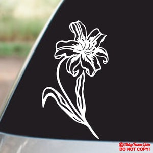 LILY (LILIUM) FLOWER - Vinyl Decal Sticker Car Truck Boat Laptop Rear Back Window Wall Bumper Cute Floral Lilies Perennial Flowering Plant