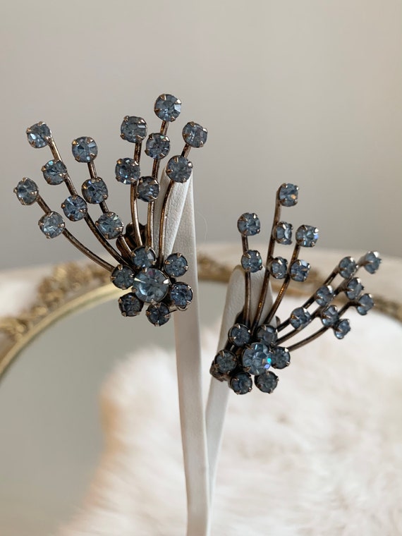 Vintage 1960's Light Blue Statement Ear Climbers -