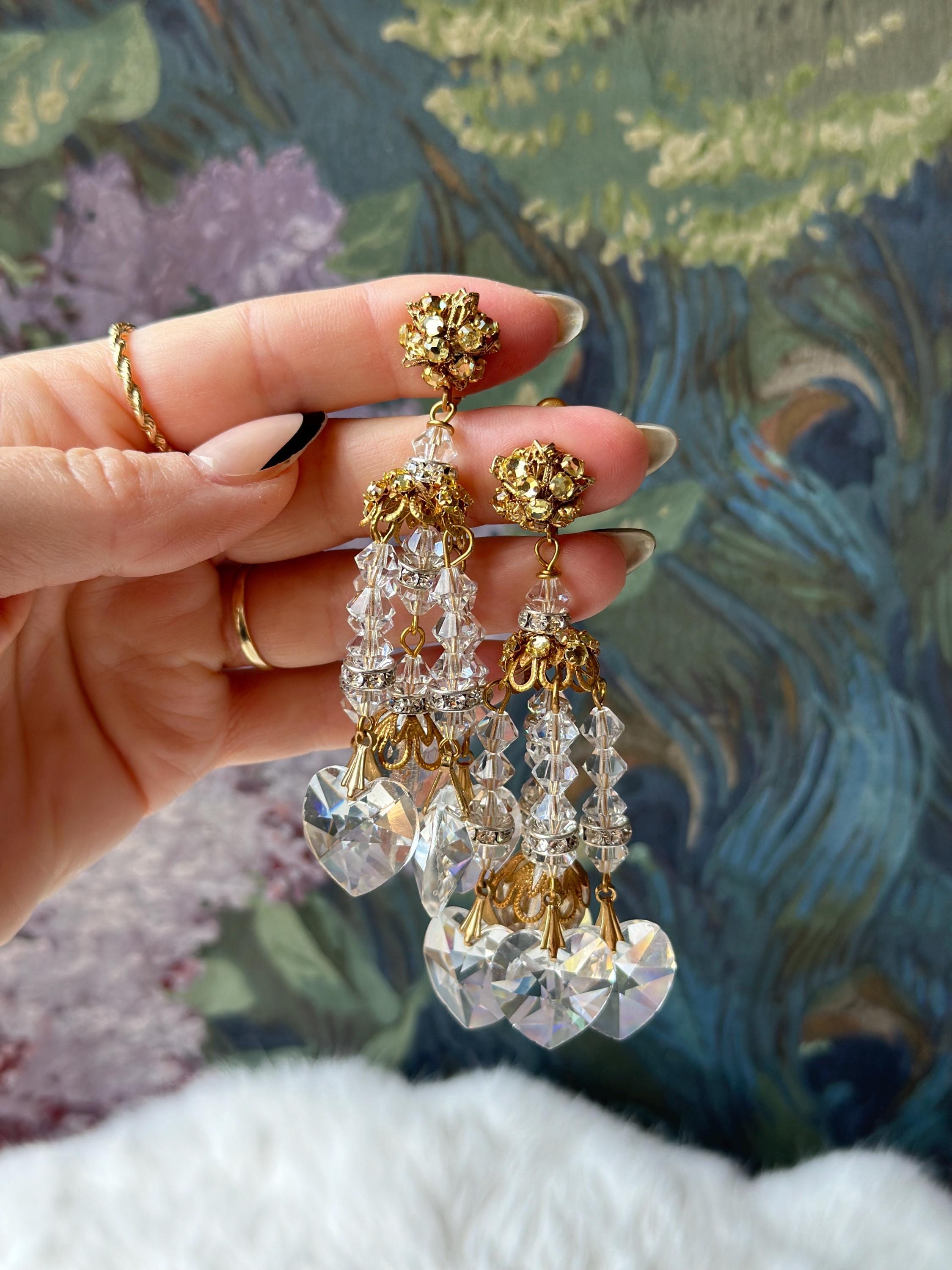 Vintage Signed Miriam Haskell Pale Yellow and Clear Crystal
