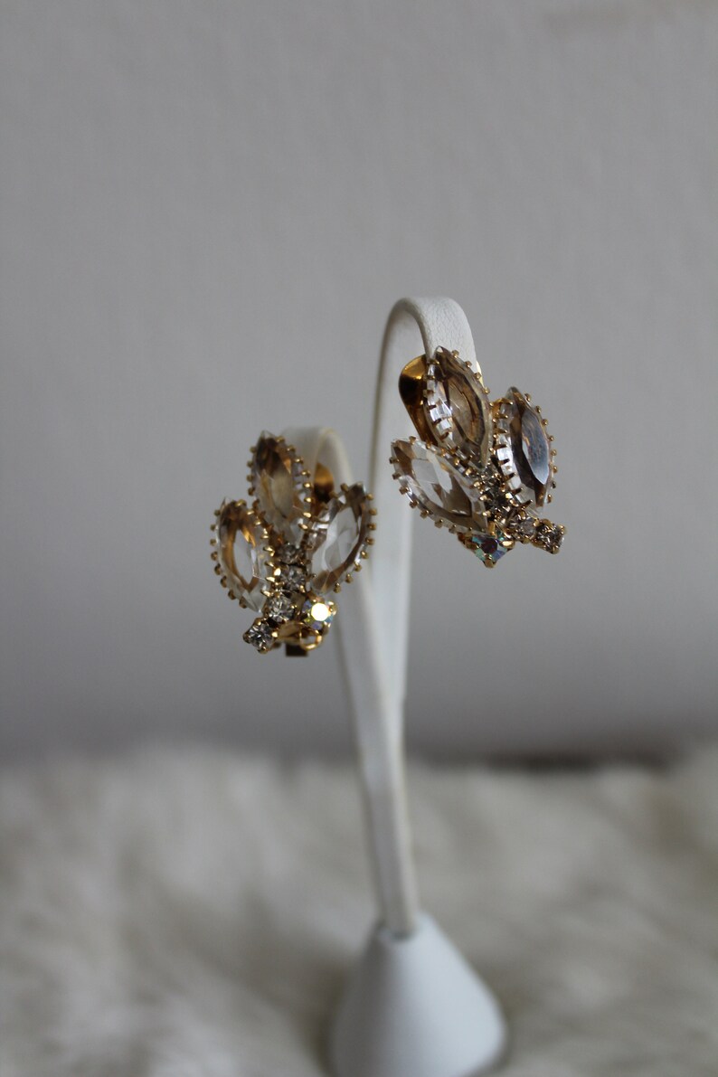 Vintage Juliana clip on earrings Bridal Wedding Shower Etsy