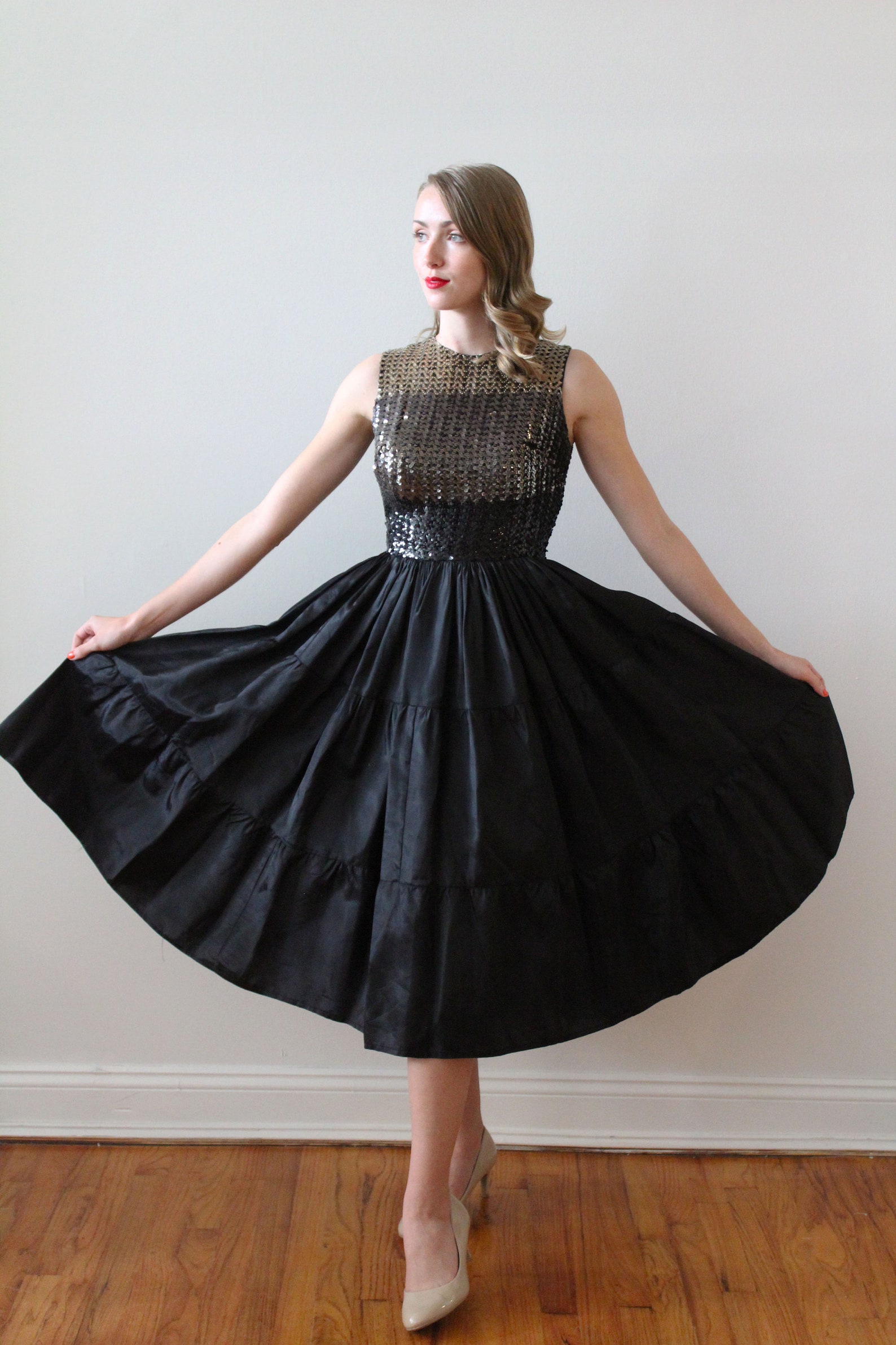 1960s Sequin and Mink Jacket & Dress