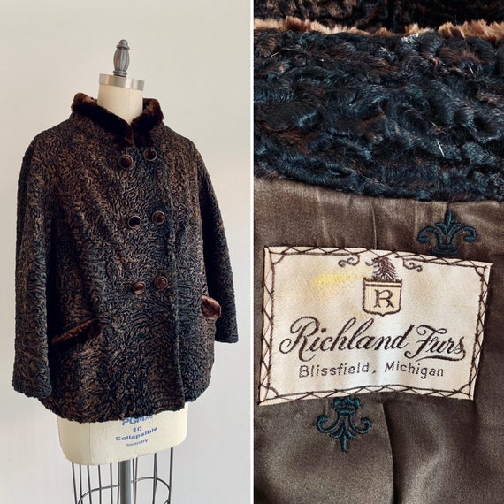 Vintage 1960's Richland Furs Winter Jacket With Fur Trim - Winter