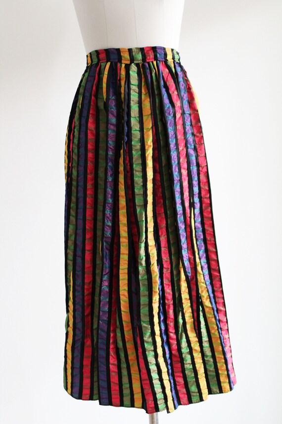 Vintage 1970s Full Length Skirt with Vertical Rai… - image 3