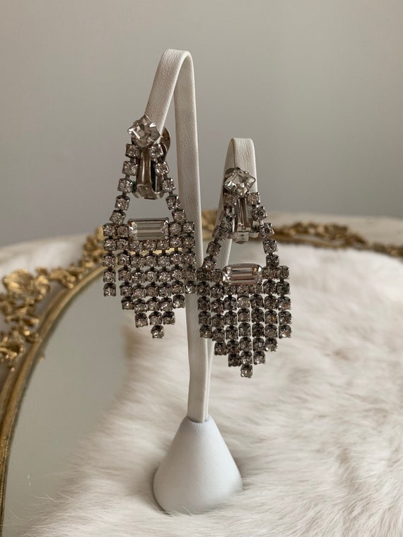 Vintage 1950's Statement Chandelier Clip On Earrin