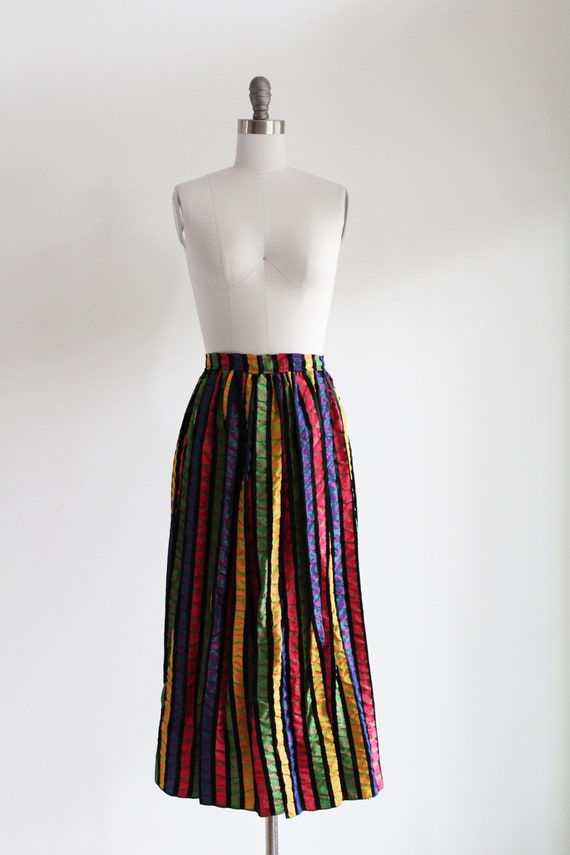 Vintage 1970s Full Length Skirt with Vertical Rai… - image 1